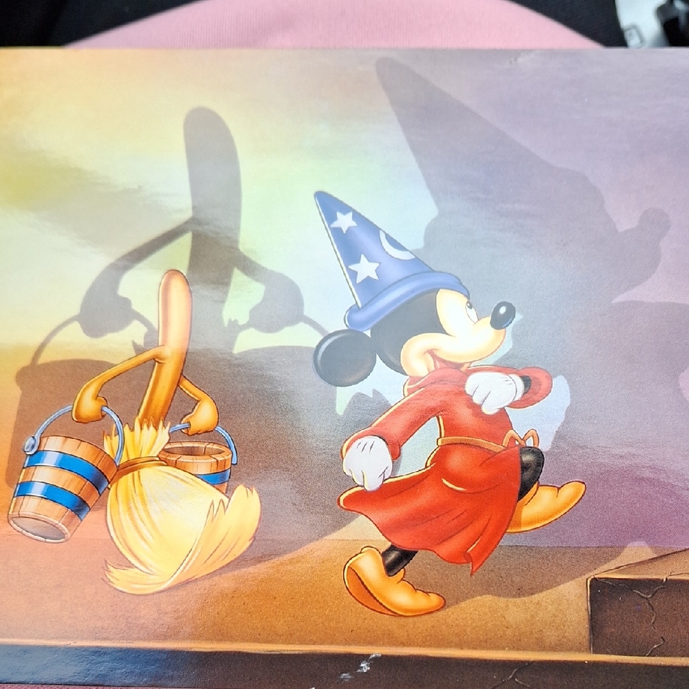 Disney Sorcerer Mickey Artwork - Red, Blue, Yellow Postcard